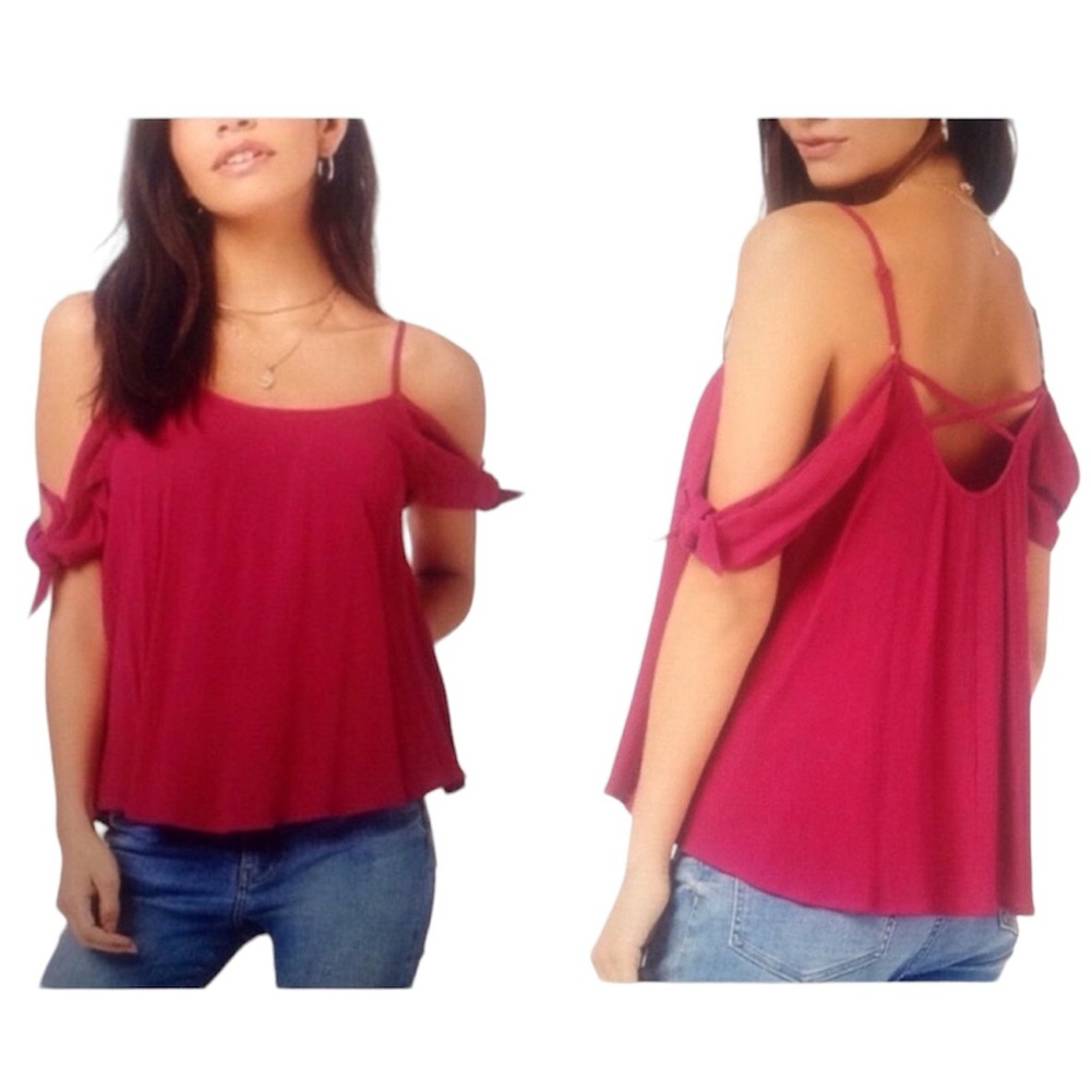 Forever 21 LIGHT PINK open shoulder top